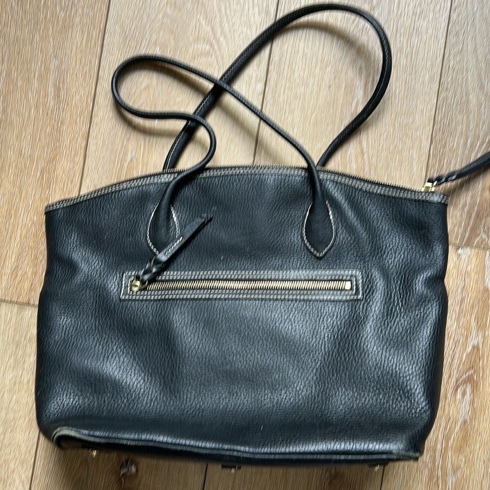 Dooney & Bourke Crescent Women's Brown Shoulder Black Pebble Grain Leather Tote - Picture 4 of 16